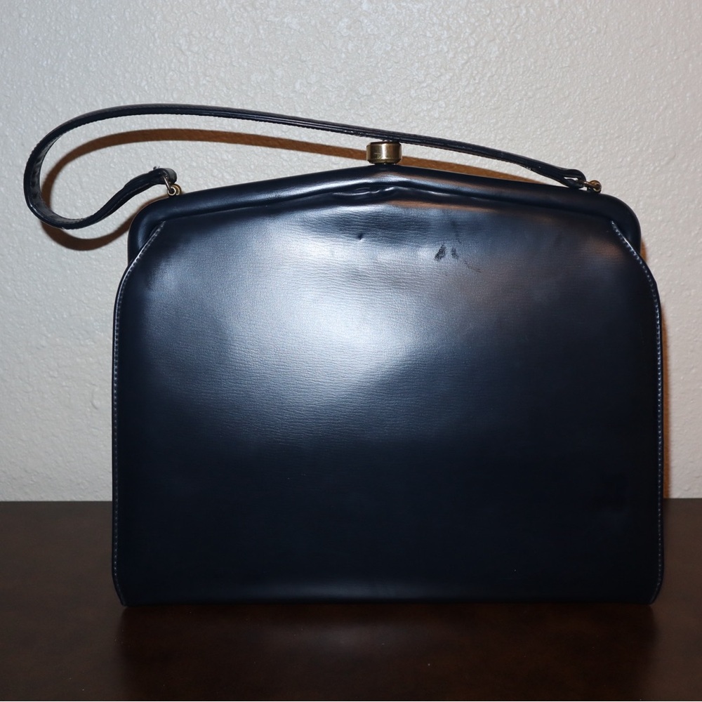 Elegant Vintage Navy Leather Bag